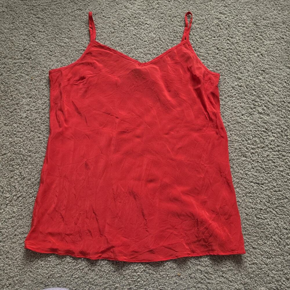 J.Crew Camisole Womens Small Red 100% Silk Adjustable Strap Tank Top Crepe